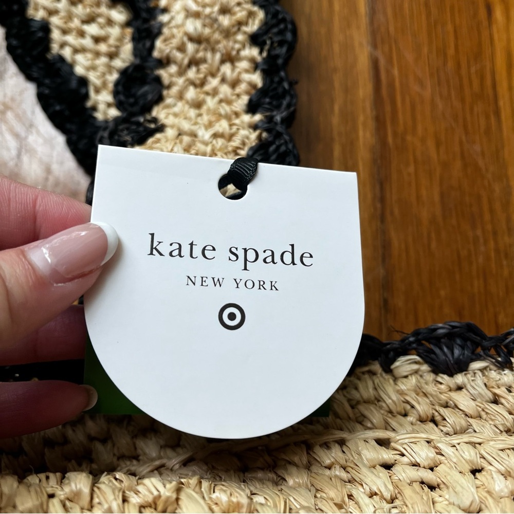 NWT! kate spade new york x Target Raffia Bow Tote Bag in Natural - Picture 3 of 9